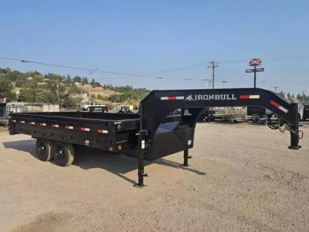 New 2027 Iron Bull 96 x16' 15k Deckover Gooseneck Dump Trailer