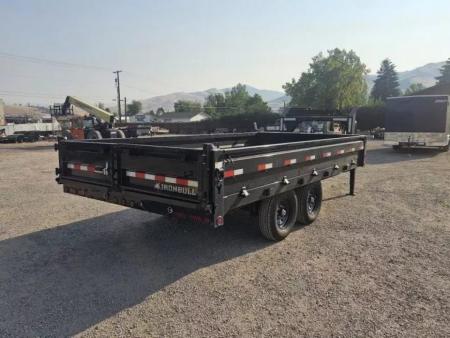 New 2027 Iron Bull 96"x16' 15k Deckover Gooseneck Dump Trailer