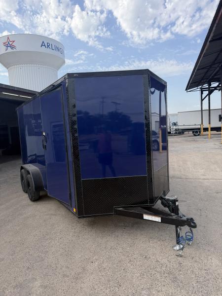 New 2027 Sawyer Trailers Brand New Jay Blue/ Blackout 7x16 Cargo / Enclosed Trailer
