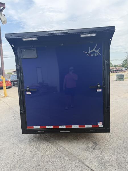 New 2027 Sawyer Trailers Brand New Jay Blue/ Blackout 7x16 Cargo / Enclosed Trailer