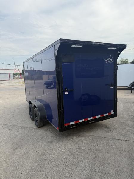 New 2027 Sawyer Trailers Brand New Jay Blue/ Blackout 7x16 Cargo / Enclosed Trailer