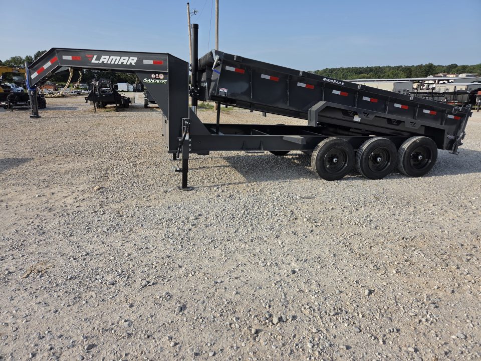 New 2027 Lamar 83X16 TRIPLE 21K GOOSENECK TELESCOPIC DUMP W/24" SIDES 7GAUGE FLOOR & 17.5/16PLY