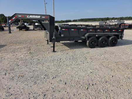 New 2027 Lamar 83X16 TRIPLE 21K GOOSENECK TELESCOPIC DUMP W/24" SIDES 7GAUGE FLOOR & 17.5/16PLY