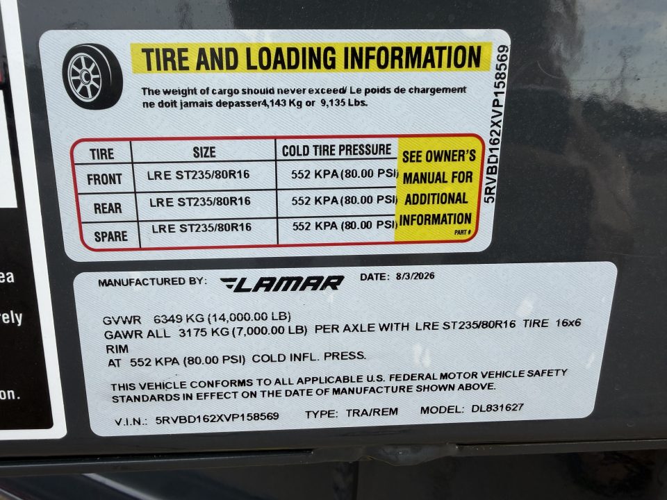 New 2027 LAMAR DL 16 X 83 TANDEM AXLE 14K BUMPER PULL DUMP W/ 48" SIDES