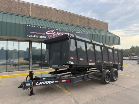 New 2027 LAMAR DL 16 X 83 TANDEM AXLE 14K BUMPER PULL DUMP W/ 48  SIDES