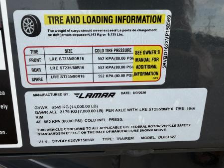 New 2027 LAMAR DL 16 X 83 TANDEM AXLE 14K BUMPER PULL DUMP W/ 48" SIDES