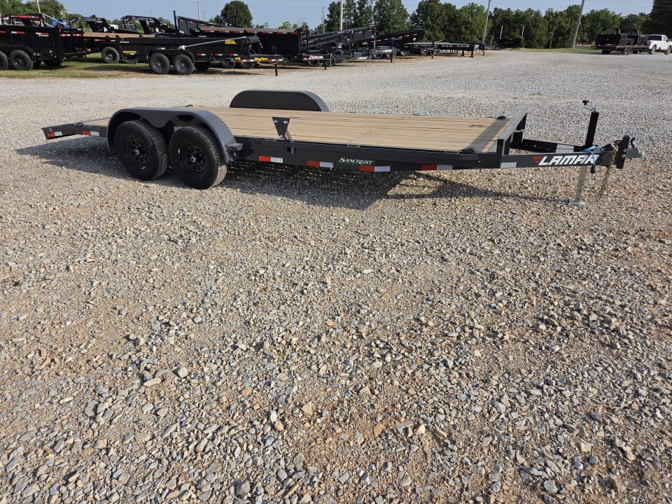 New 2027 Lamar 83X20 TANDEM 10K CAR HAULER W/2' STEEL DOVE & SLIDE OUT RAMPS