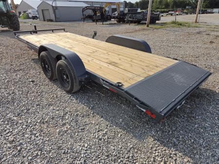New 2027 Lamar 83X20 TANDEM 10K CAR HAULER W/2' STEEL DOVE & SLIDE OUT RAMPS