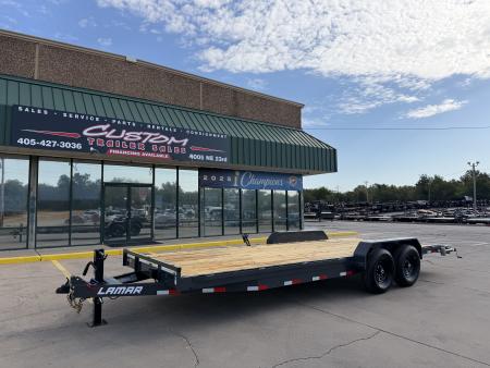 New #158276 2027 LAMAR H6 22 X 83 TANDEM AXLE 14K EQUIPMENT HAULER W/ SLIDE IN RAMPS