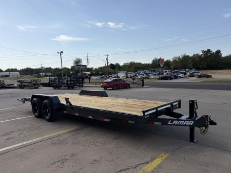 New #158276 2027 LAMAR H6 22 X 83 TANDEM AXLE 14K EQUIPMENT HAULER W/ SLIDE IN RAMPS