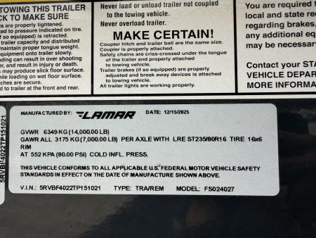 Used #151021 USED 2026 LAMAR FS 40 X 102 14K DECKOVER GOOSENECK W/ RHINO RAMPS