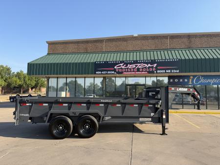 New #156570 2027 LAMAR DL 16 X 83 TANDEM AXLE LOW PRO 14K GOOSENECK DUMP W/ 2' SIDES