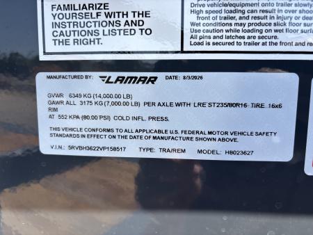 New #158517 2027 LAMAR H8 36 X 102 TANDEM AXLE 14K EQUIPMENT GOOSENECK W/ RHINO RAMPS