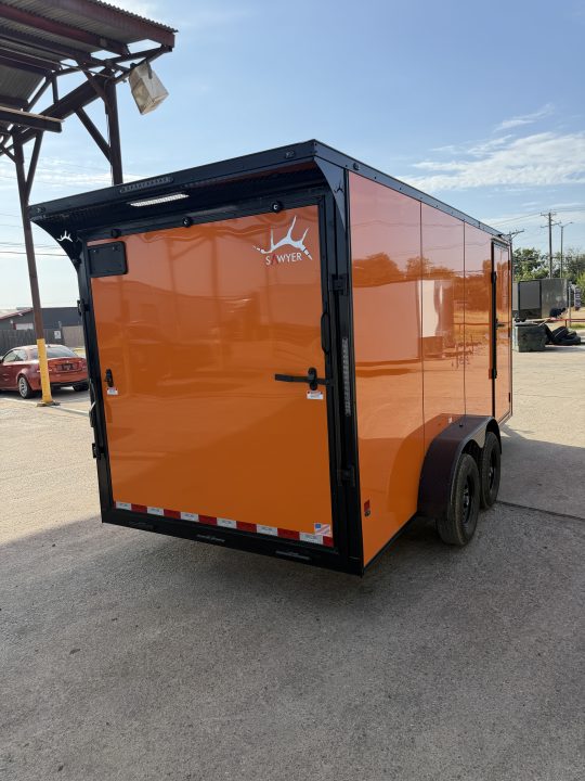 New 2027 Sawyer Trailers Brand New Orange / Blackout 7x16 Cargo / Enclosed Trailer