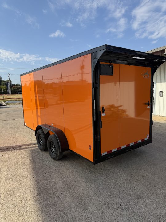 New 2027 Sawyer Trailers Brand New Orange / Blackout 7x16 Cargo / Enclosed Trailer