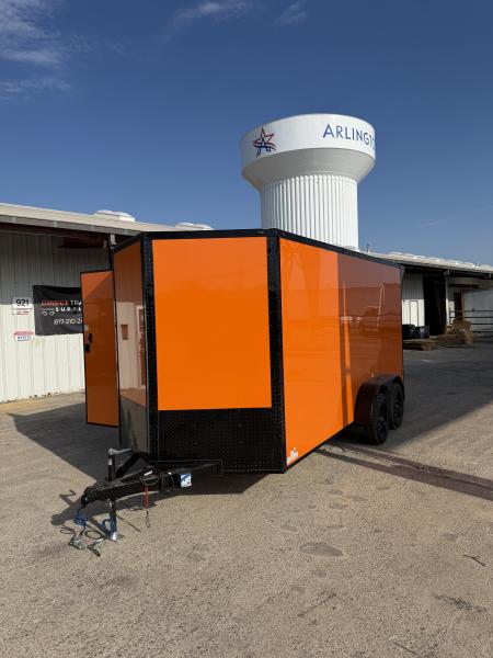 New 2027 Sawyer Trailers Brand New Orange / Blackout 7x16 Cargo / Enclosed Trailer
