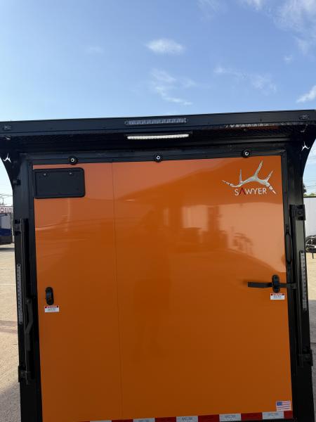 New 2027 Sawyer Trailers Brand New Orange / Blackout 7x16 Cargo / Enclosed Trailer