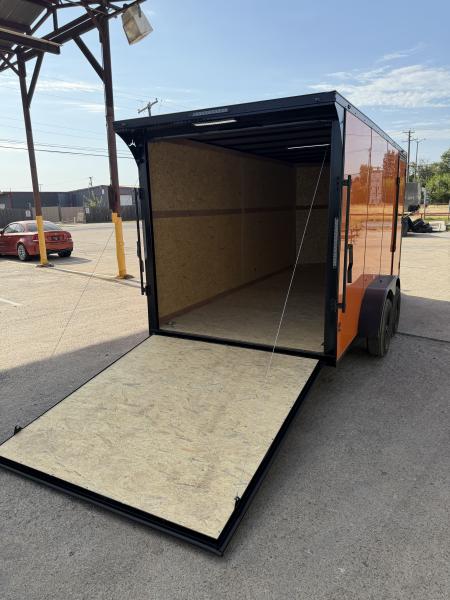 New 2027 Sawyer Trailers Brand New Orange / Blackout 7x16 Cargo / Enclosed Trailer