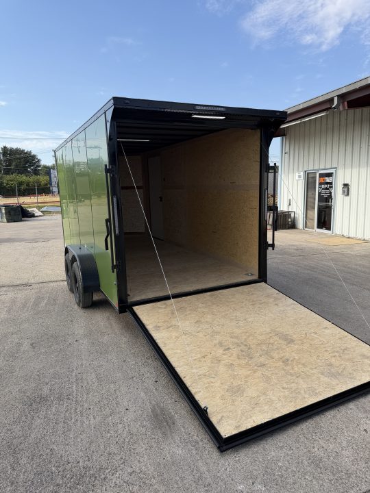 New 2027 Sawyer Trailers Brand New Army Green / Blackout 7x16 Cargo / Enclosed Trailer