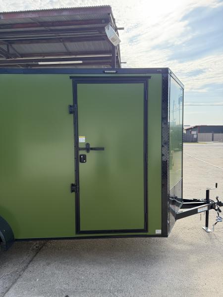 New 2027 Sawyer Trailers Brand New Army Green / Blackout 7x16 Cargo / Enclosed Trailer