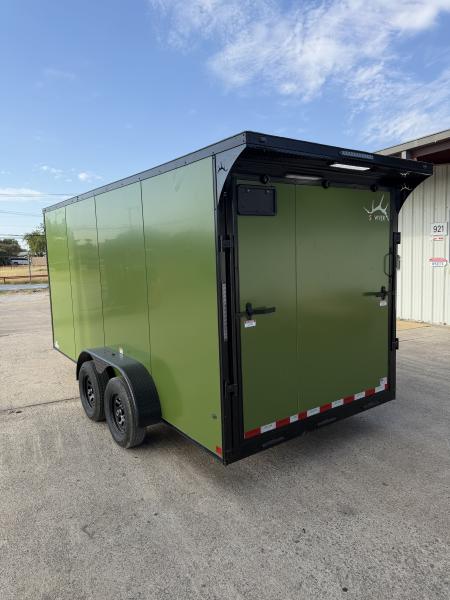 New 2027 Sawyer Trailers Brand New Army Green / Blackout 7x16 Cargo / Enclosed Trailer