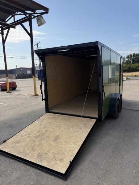 New 2027 Sawyer Trailers Brand New Army Green / Blackout 7x16 Cargo / Enclosed Trailer