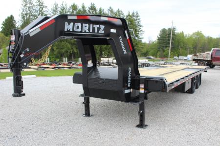 New 2027 Moritz FDGH Hydraulic Tail 30' GOOSENECK Deckover Flatbed Trailer- 25900# GVW