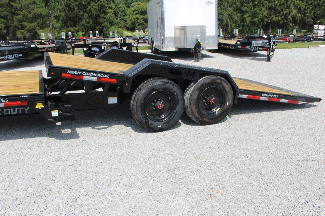 New 2027 Moritz 7' x 16' + 4' Low Pro - Gravity Tilt - Tilt Trailer - 25900# GVW
