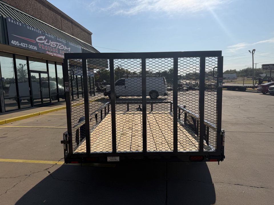 New #159097 2027 LAMAR UC 12 X 77 SINGLE AXLE SQUARE TUBE TOP 3K UTILITY W/ REAR RAMP GATE