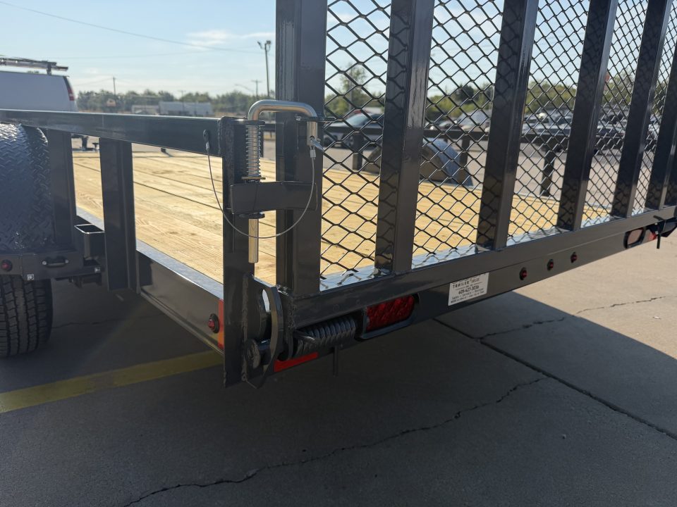 New #159097 2027 LAMAR UC 12 X 77 SINGLE AXLE SQUARE TUBE TOP 3K UTILITY W/ REAR RAMP GATE