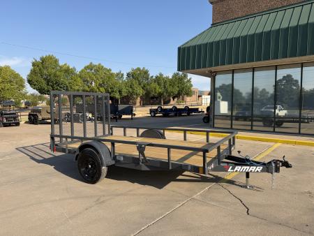 New #159097 2027 LAMAR UC 12 X 77 SINGLE AXLE SQUARE TUBE TOP 3K UTILITY W/ REAR RAMP GATE