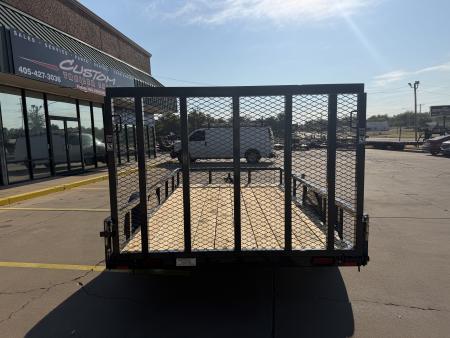 New #159097 2027 LAMAR UC 12 X 77 SINGLE AXLE SQUARE TUBE TOP 3K UTILITY W/ REAR RAMP GATE