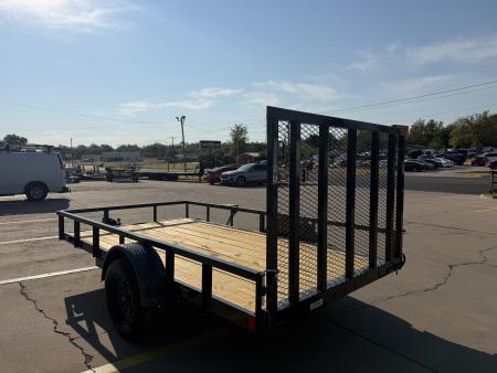 New #159097 2027 LAMAR UC 12 X 77 SINGLE AXLE SQUARE TUBE TOP 3K UTILITY W/ REAR RAMP GATE