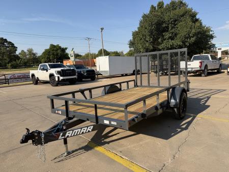 New #159097 2027 LAMAR UC 12 X 77 SINGLE AXLE SQUARE TUBE TOP 3K UTILITY W/ REAR RAMP GATE