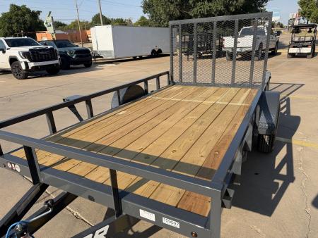 New #159097 2027 LAMAR UC 12 X 77 SINGLE AXLE SQUARE TUBE TOP 3K UTILITY W/ REAR RAMP GATE