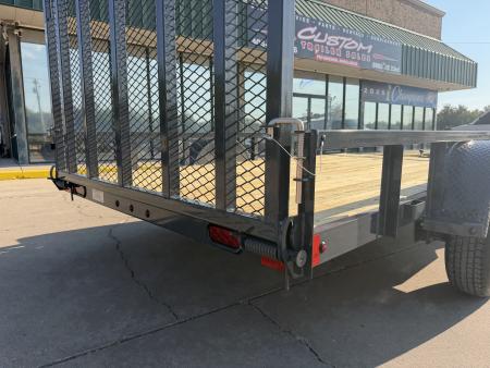New #159097 2027 LAMAR UC 12 X 77 SINGLE AXLE SQUARE TUBE TOP 3K UTILITY W/ REAR RAMP GATE