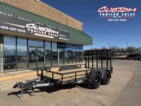 New #158886 2027 LAMAR UC 12 X 77 TANDEM AXLE 7K SQUARE TUBE TOP UTILITY W/ RAMP GATE