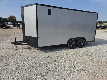 New 2027 Rock Solid 8.5X16 TANDEM 10K CARGO W/7' HEIGHT BLACKOUT TRIM & REAR RAMP DOOR