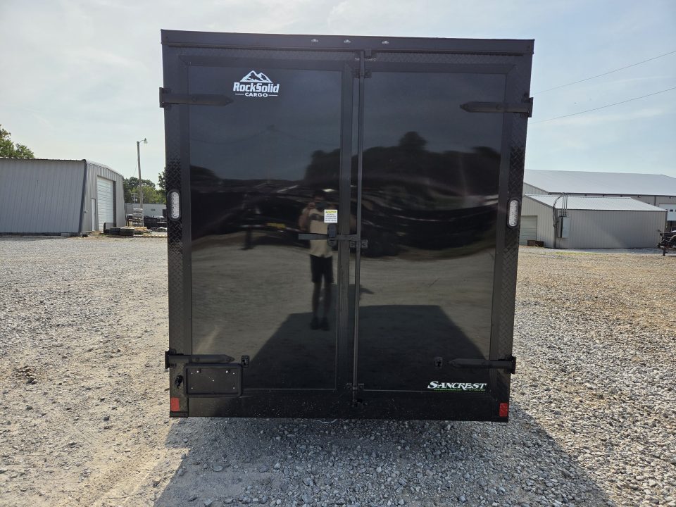 New 2027 Rock Solid 7X16 TANDEM 7K CARGO W/BLACKOUT TRIM 7' HEIGHT & BARN DOORS
