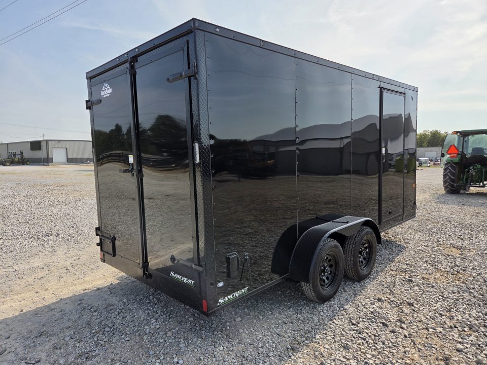 New 2027 Rock Solid 7X16 TANDEM 7K CARGO W/BLACKOUT TRIM 7' HEIGHT & BARN DOORS