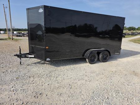 New 2027 Rock Solid 7X16 TANDEM 7K CARGO W/BLACKOUT TRIM 7' HEIGHT & BARN DOORS