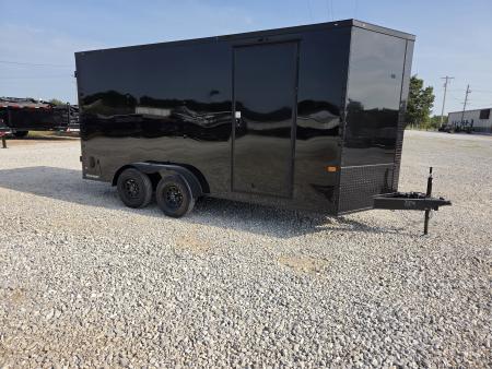 New 2027 Rock Solid 7X16 TANDEM 7K CARGO W/BLACKOUT TRIM 7' HEIGHT & BARN DOORS