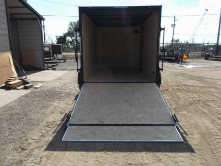 New 2027 Covered Wagon Trailers 7x12 Cargo Trailer / Enclosed Trailer / Motorcycle Trailer / 6'6" Interior / Extra Wide Ramp / RV Side Door / .080 Charcoal Gray Semi-Screwless Exterior / Black Out Package