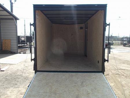 New 2027 Covered Wagon Trailers 7x12 Cargo Trailer / Enclosed Trailer / Motorcycle Trailer / 6'6" Interior / Extra Wide Ramp / RV Side Door / .080 Charcoal Gray Semi-Screwless Exterior / Black Out Package