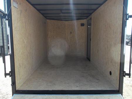 New 2027 Covered Wagon Trailers 7x12 Cargo Trailer / Enclosed Trailer / Motorcycle Trailer / 6'6" Interior / Extra Wide Ramp / RV Side Door / .080 Charcoal Gray Semi-Screwless Exterior / Black Out Package