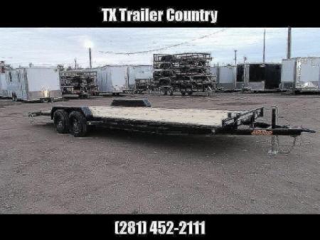 New 2027 J&C Trailers 83X24 14K Car Hauler / Racing Trailer / Flatbed Trailer / 7000# Axles / Dovetail / LEDs / 5ft Stow Away C-Channel Ramps
