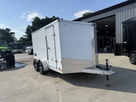 Used 2025 Stealth COBRA All aluminum 7x12 + 2’V Nose Rear Ramp Enclosed Cargo Trailer