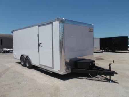New 2027 Covered Wagon Trailers 8.5x20 Cargo / Enclosed / Landscape Trailer / 7ft Int Height / Extra Wide Jack Knife Ramp / 5200# Axles / .080 White / 48" RV Door / 60" Triple Tube Tongue / Treated Wood Floor and Ramp / Landscape Package