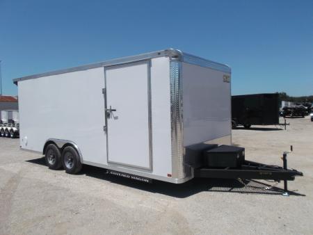 New 2027 Covered Wagon Trailers 8.5x20 Cargo / Enclosed / Landscape Trailer / 7ft Int Height / Extra Wide Jack Knife Ramp / 5200# Axles / .080 White / 48  RV Door / 60  Triple Tube Tongue / Treated Wood Floor and Ramp / Landscape Package