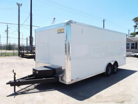 New 2027 Covered Wagon Trailers 8.5x20 Cargo / Enclosed / Landscape Trailer / 7ft Int Height / Extra Wide Jack Knife Ramp / 5200# Axles / .080 White / 48" RV Door / 60" Triple Tube Tongue / Treated Wood Floor and Ramp / Landscape Package
